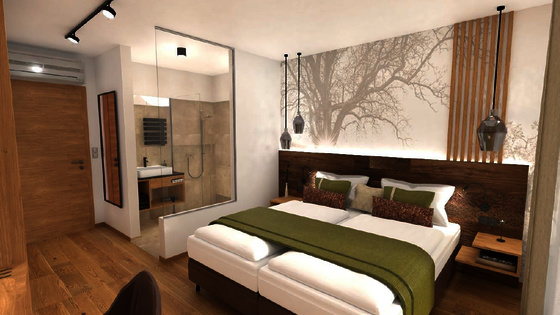 Eingang in das Doppelzimmer Natur De Luxe Hotel Waldhof Muhr