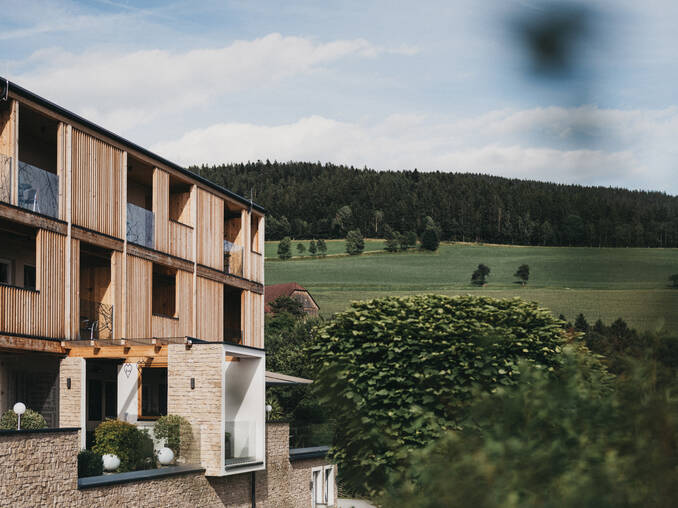 Seitlicher Anblick vom Hotel Muhr