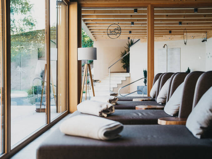 Wohltuende Atmosphäre im Wellnessbereich im Hotel Muhr