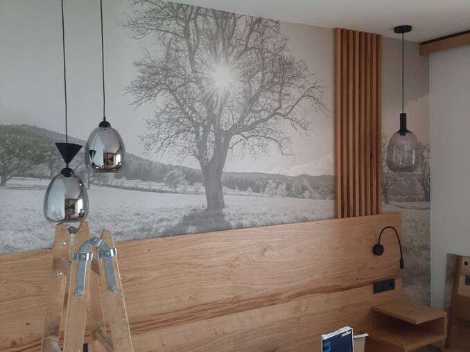 Neue Lampen im Natur De Luxe Zimmer im Hotel Waldhof Muhr