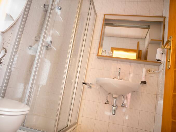 Badezimmer im Wohlfühlzimmer im Hotel Waldhof Muhr