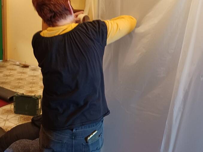 Fleißige Helfer beim Umbau im Hotel